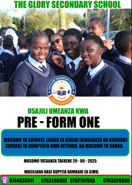 PRE FORM ONE AT THE GLORY SECONDARY SCHOOL